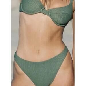 NWT Juillet Bottoms Womens Size Large Solid Green Olive Swim Full Coverage